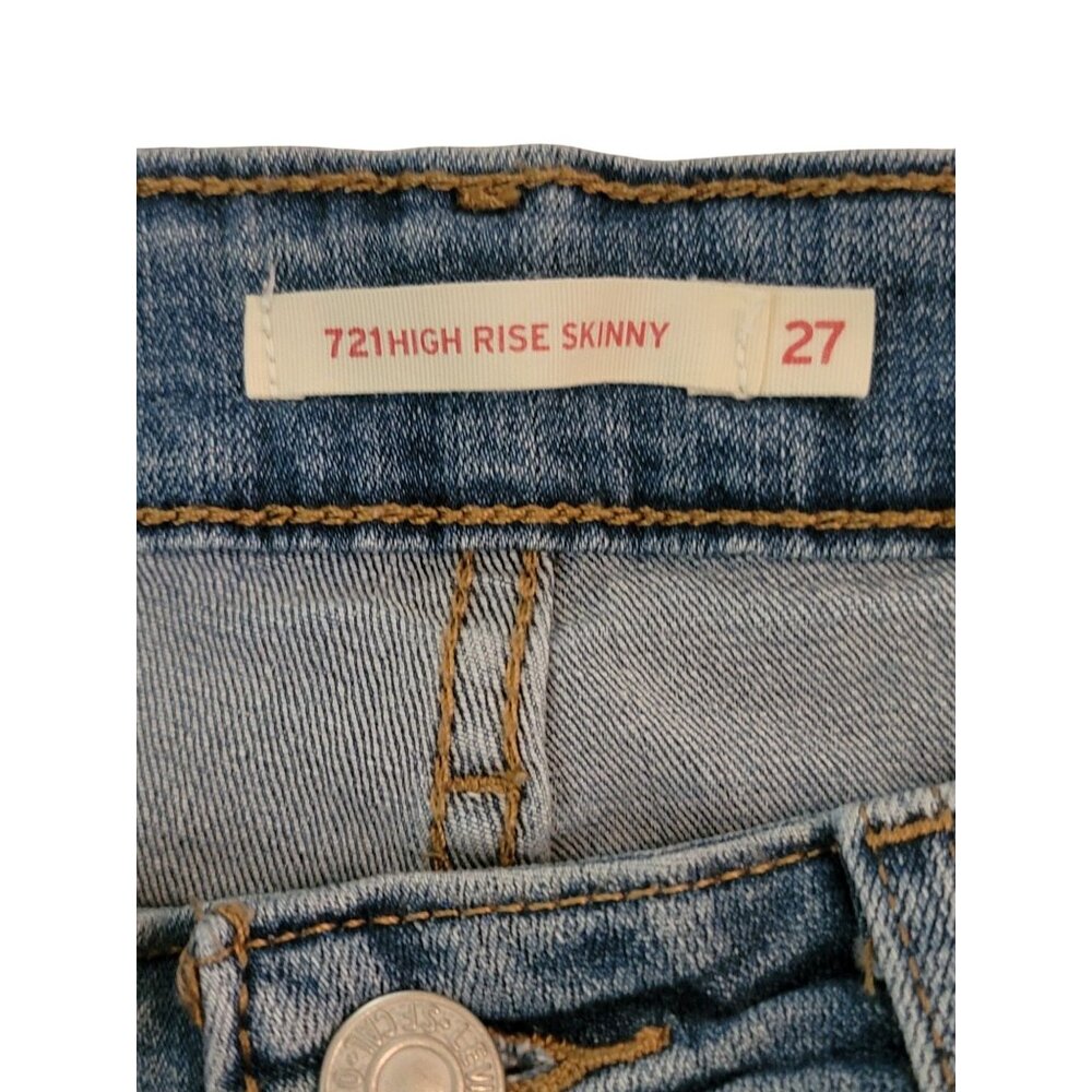 Levis 721 High Rise Skinny Jeans W27 L28 Women Denim Blue - Picture 5 of 8
